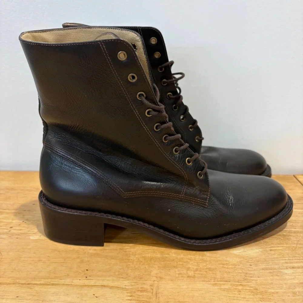 Gap Vintage Leather Lace Up Combat Boots Mens Brown Size 10.5 M 883260-02-1